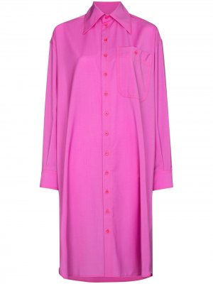 Платье-рубашка с пуговицами на рукавах Christopher John Rogers. Цвет: розовый