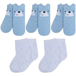 Комплект из 5 пар детских носков (Орудьевский трикотаж) микс 3, размер 10-12 RuSocks. Цвет: мультиколор