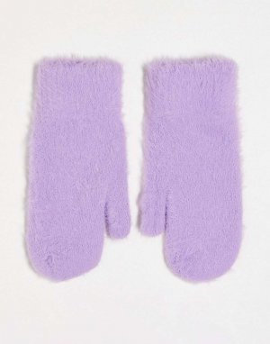 Фиолетовые пушистые варежки ASOS DESIGN