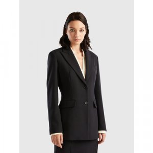 Пиджак , размер 40, черный UNITED COLORS OF BENETTON. Цвет: черный