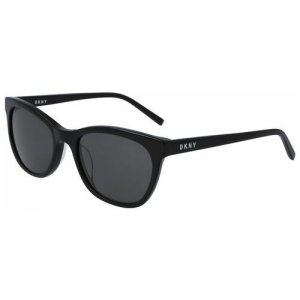 Солнцезащитные очки , черный, серый DKNY. Цвет: черный