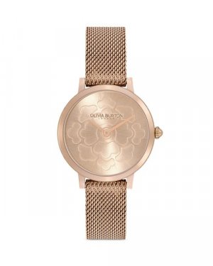 Ультратонкие часы с цветочным принтом, 28 мм , цвет Pink Olivia Burton