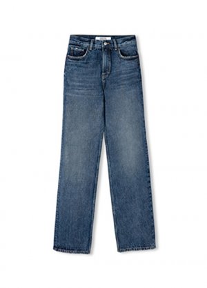 Удобные женские джинсовые брюки темного цвета индиго с нормальной талией и широкими штанинами İpekyol