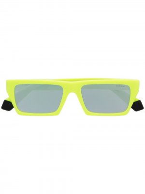 Солнцезащитные очки в квадратной оправе MSGM. Цвет: желтый