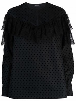 Блузка с цветочным кружевом Giambattista Valli. Цвет: черный