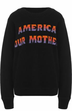 Кашемировый пуловер свободного кроя с надписью The Elder Statesman. Цвет: черный