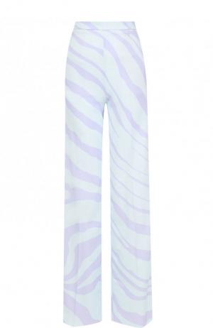 Расклешенные брюки из вискозы с карманами и принтом Roberto Cavalli. Цвет: лиловый