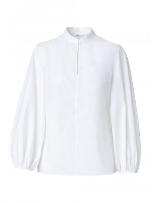 Хлопковая блузка с объемными рукавами Akris punto, кремовый Punto
