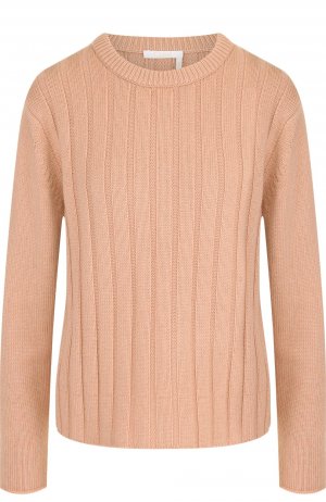 Однотонный кашемировый пуловер с круглым вырезом Chloé. Цвет: розовый