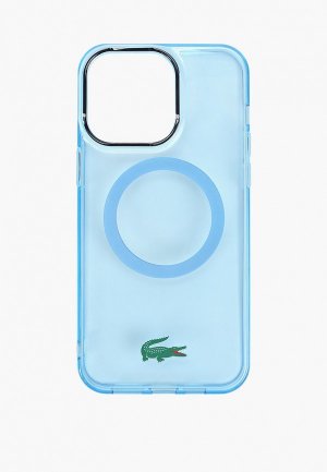 Чехол для iPhone Lacoste 15 Pro Max, с MagSafe. Цвет: голубой