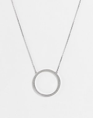 Серебристое ожерелье из нержавеющей стали с украшением в виде кольца -Серебристый Tommy Hilfiger