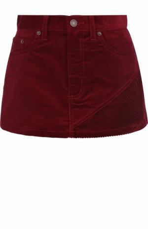 Вельветовая мини-юбка с карманами Marc Jacobs. Цвет: бордовый