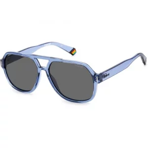 Солнцезащитные очки, синий, серый Polaroid. Цвет: серый/синий