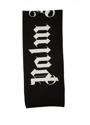 Мужской шерстяной шарф с черно-белым логотипом Palm Angels