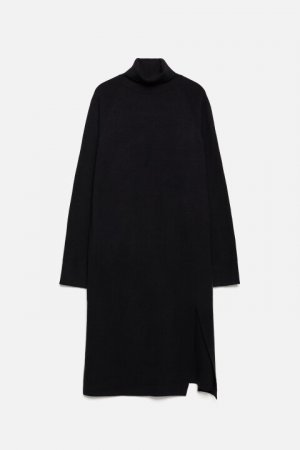Платье-свитер SlitDress миди вязаное с разрезом befree. Цвет: черный