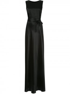 Длинное платье с открытой спиной VOZ. Цвет: черный