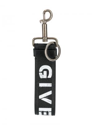 Брелок для ключей с логотипом Givenchy. Цвет: черный