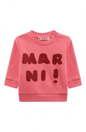 Хлопковый свитшот Marni. Цвет: розовый
