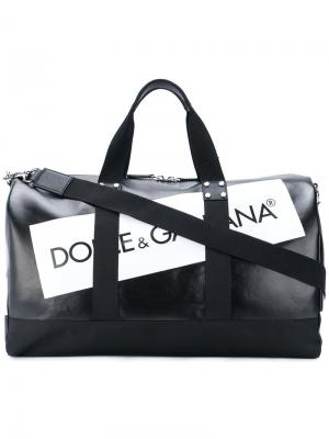 Брендированная дорожная сумка Dolce & Gabbana. Цвет: черный