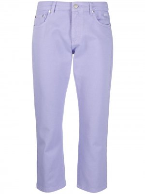 Прямые джинсы средней посадки с логотипом MSGM. Цвет: фиолетовый