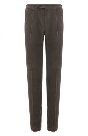 Брюки из хлопка и шерсти Corneliani. Цвет: коричневый