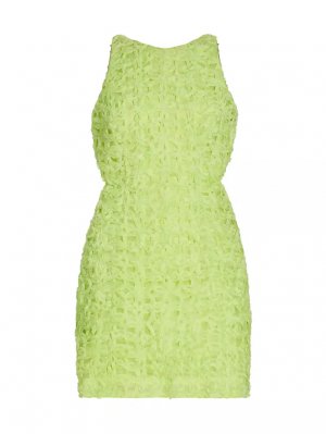 Текстурированное мини-платье Quintette , цвет light lime green Aje