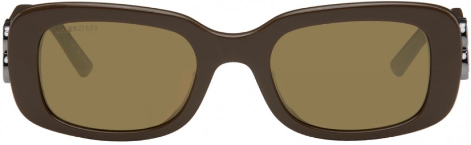Коричневые прямоугольные солнцезащитные очки , цвет Brown/Brown/Bronze Balenciaga