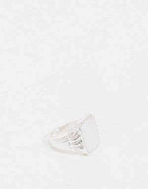 Серебристое кольцо-печатка с жемчугом -Серебристый Chained & Able