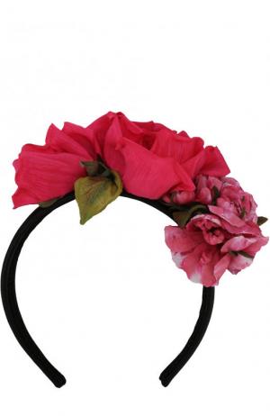 Ободок с декором в виде цветов Dolce & Gabbana. Цвет: красный