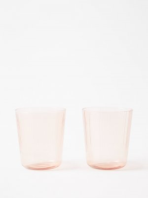 Набор из двух стаканов для воды luisa с ребристыми краями., розовый R+D.LAB