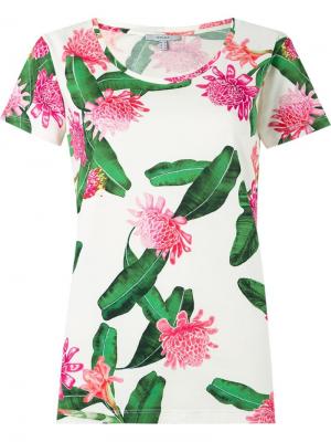 Shortsleeved floral t-blouse Isolda. Цвет: белый