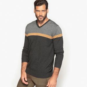 Пуловер с V-образным вырезом CASTALUNA FOR MEN. Цвет: серый меланж/антрацит