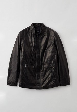 Куртка кожаная Al Franco. Цвет: черный