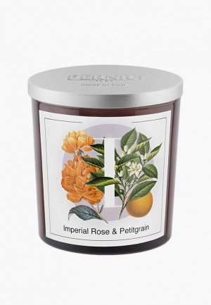 Свеча ароматическая Pernici Imperial rose & Petitgrain (Императорская роза и Петитгреин), 350 грамм воска. Цвет: коричневый