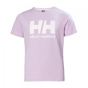 Подростковая футболка Jr Logo T-Shirt Helly Hansen. Цвет: сиреневый