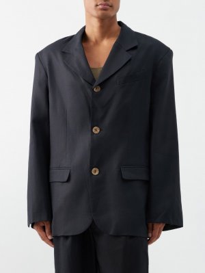 Однобортный льняной пиджак , черный Albus Lumen