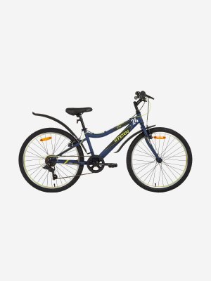 Комплект: велосипед для мальчиков Attack 1.0 24, 2022 с аксессуарами, Синий, размер 135-160 Stern. Цвет: синий