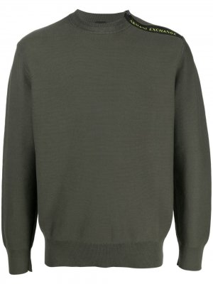 Пуловер с логотипом Armani Exchange. Цвет: зеленый