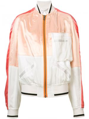 Атласная куртка-бомбер Haider Ackermann. Цвет: розовый и фиолетовый