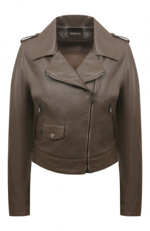 Кожная куртка Simonetta Ravizza. Цвет: коричневый
