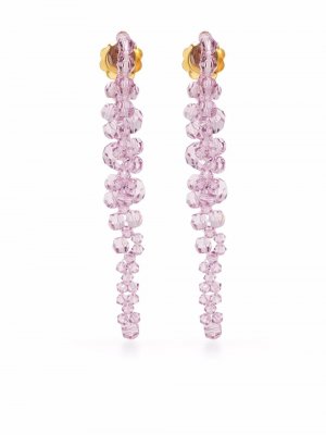 Crystal drop earrings Simone Rocha. Цвет: фиолетовый
