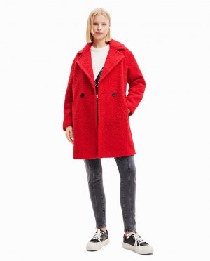 Двубортное пальто из букле , красный Desigual