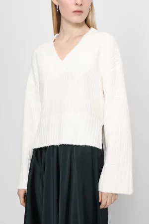 Пуловер женский W2BR69 Z2XU0 белый XL Guess. Цвет: белый