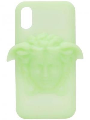 Чехол для iPhone X Medusa Versace. Цвет: зеленый