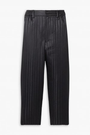Укороченные атласные зауженные брюки в полоску COMME DES GARÇONS, черный Garçons
