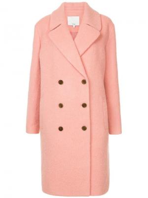 Двубортное пальто Luxe Tibi. Цвет: розовый
