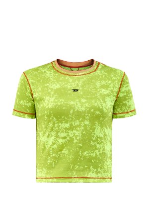 Спортивная футболка Awtee-Norah из камуфляжной жаккардовой ткани DIESEL. Цвет: зеленый