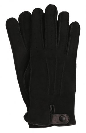 Замшевые перчатки Giorgio Armani. Цвет: чёрный