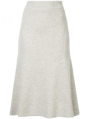 Расклешенная юбка А-образного силуэта Estnation. Цвет: телесный