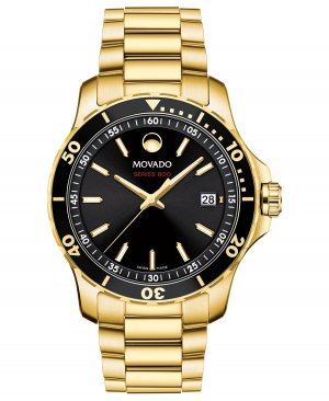Мужские дайверские часы Swiss Series 800 с золотистым PVD-браслетом из нержавеющей стали, 40 мм Movado